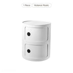 Table de nuit ronde nordique simple - 2 couches blanches