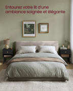 Table de nuit simple noir en bois -