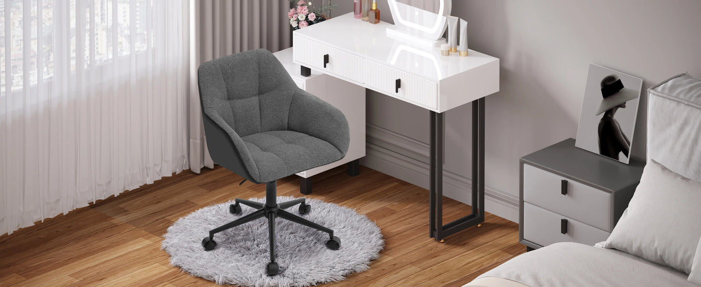 Chaise de bureau pivotante en velours -