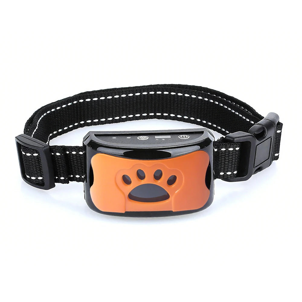 collier anti aboiement rechargeable avec USB - Orange