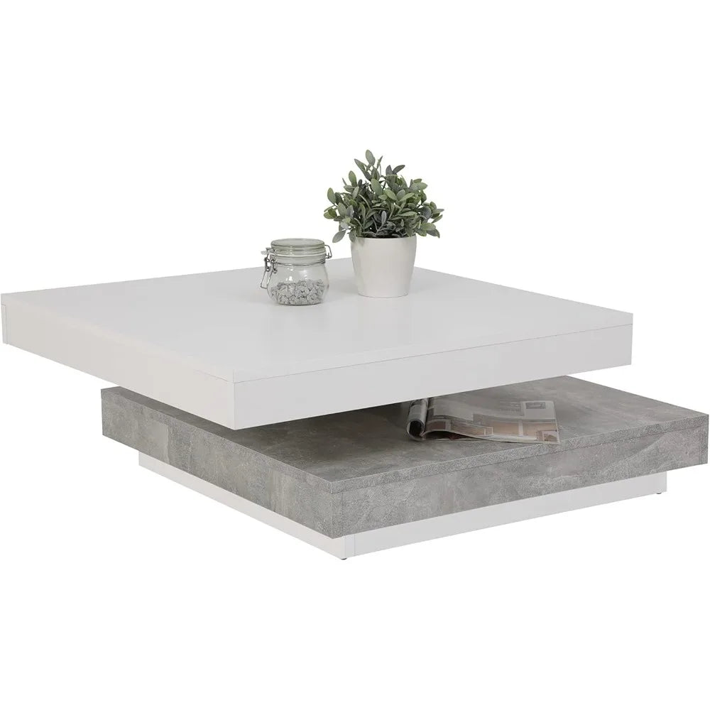 Table basse dérive du bois design carré 67 X 67 X 35 Cm -