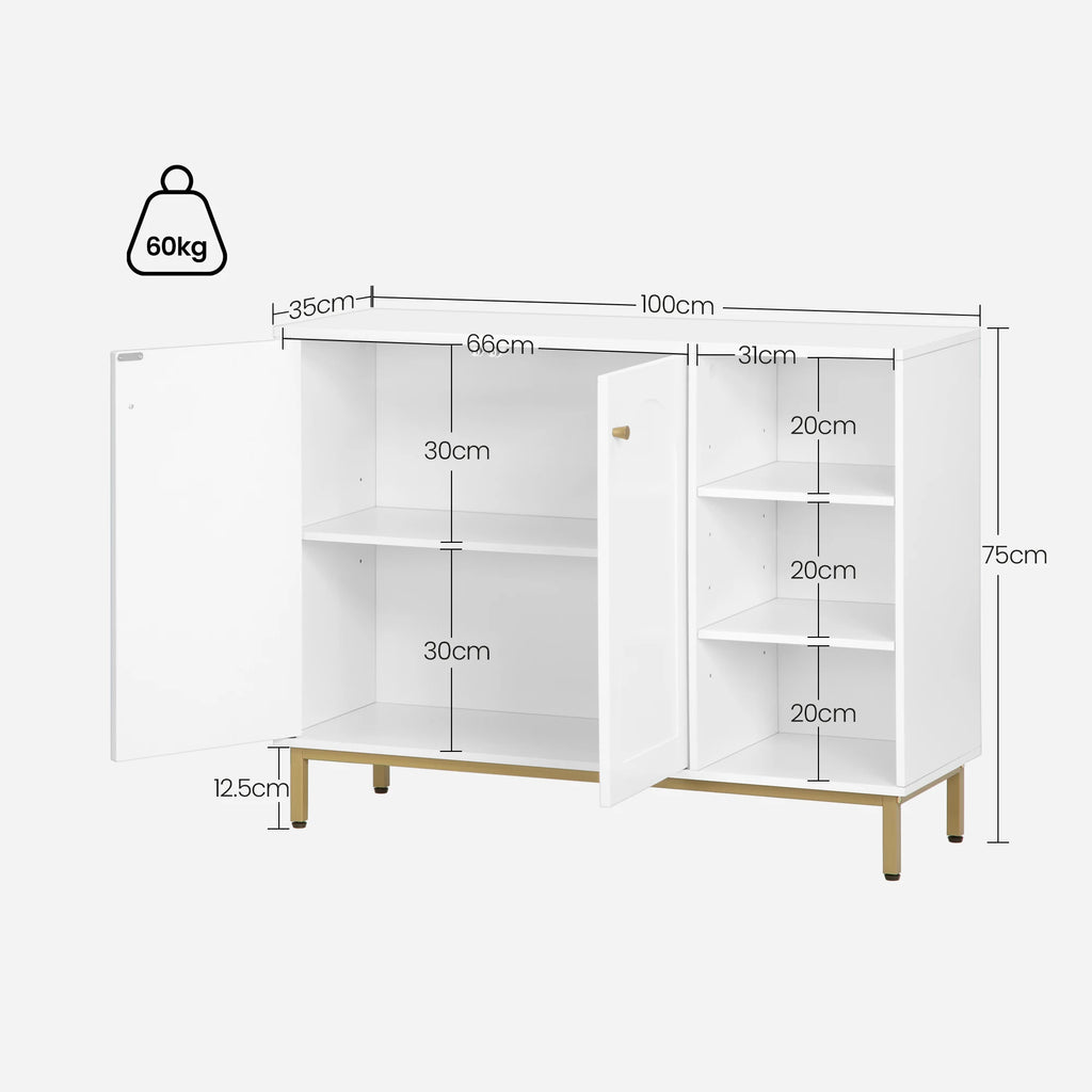 Meuble de rangement pas cher disponible en noir et blanc -