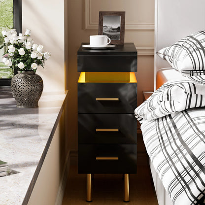 Table de nuit connecté avec station de charge et 3 tiroirs -