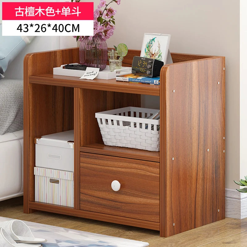 Table de nuit bibliothèque en bois - CD - 43x26x40cm