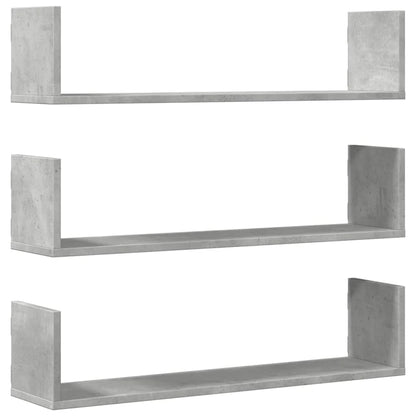 étagère murale livre 3 pcs Blanc 58x18x18 cm - kaki