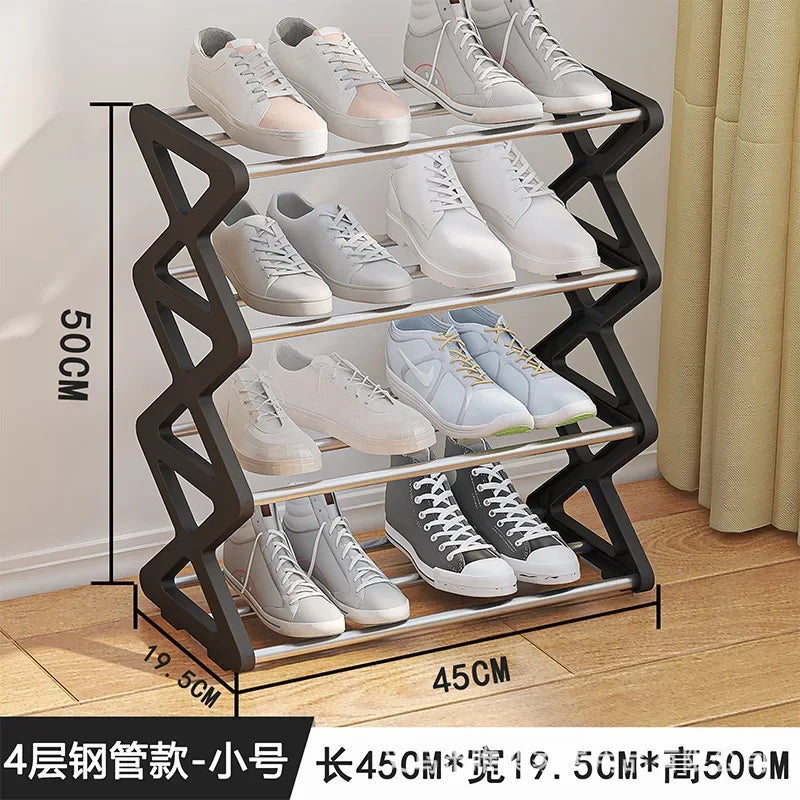 Étagère chaussures bois pour petit espace - 4L 45cm Noir