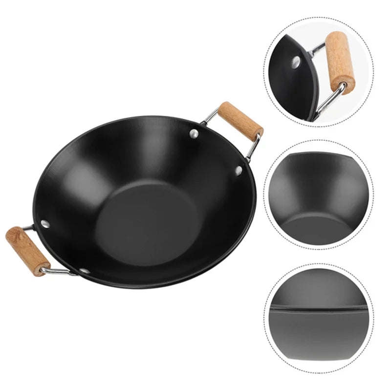 Poêle inox de qualité de style wok -