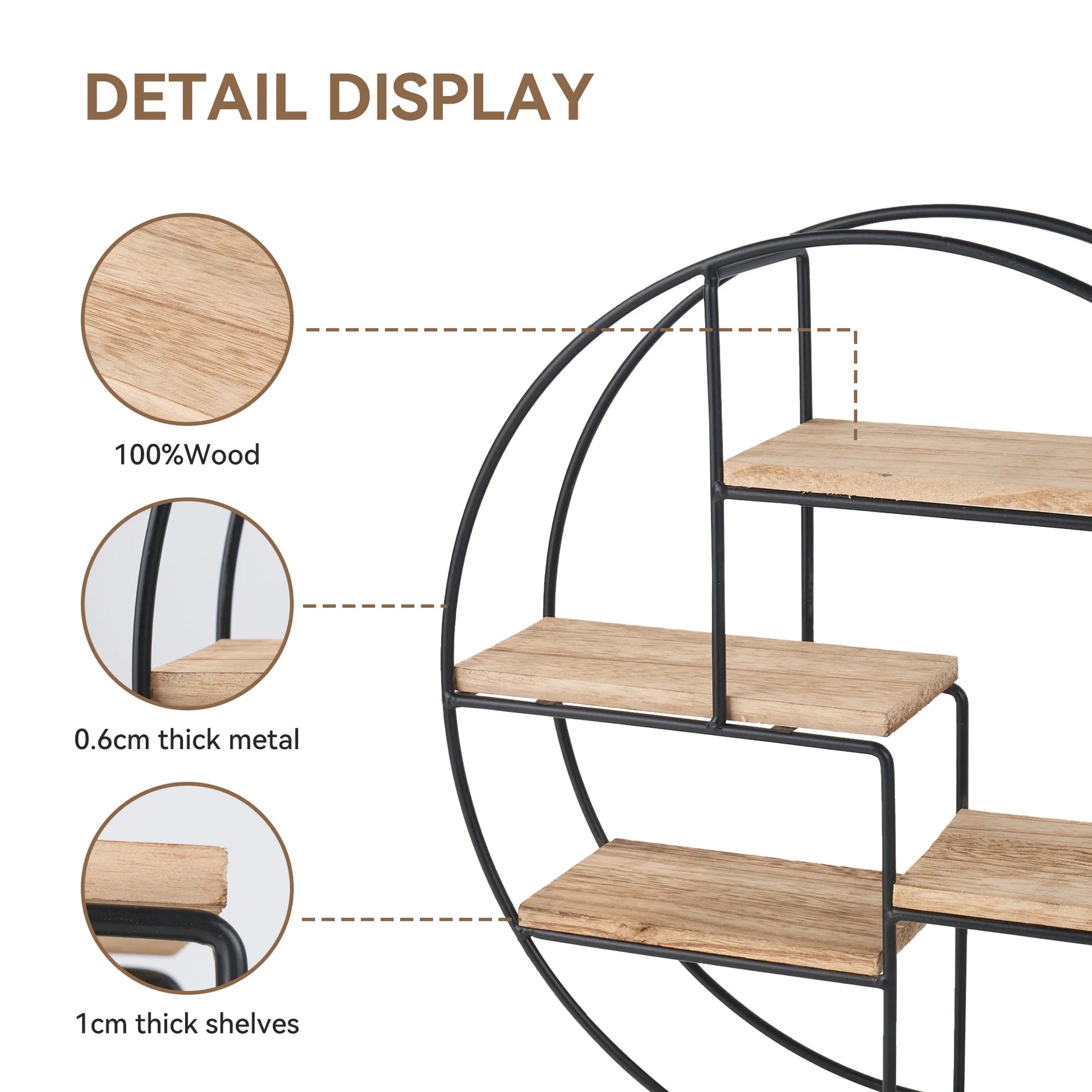 étagère murale industrielle ronde -