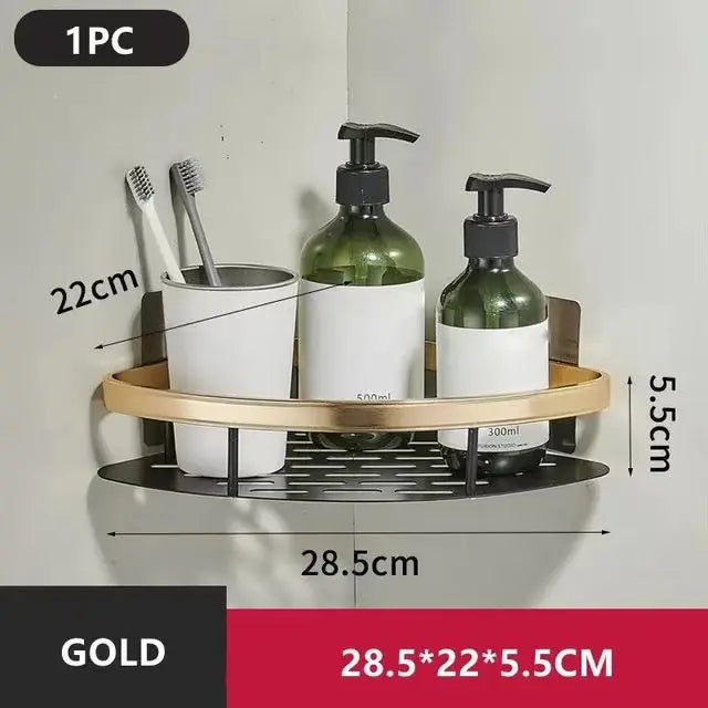 Étagère salle de bain noir à suspendre - Golden Triangle 1pc