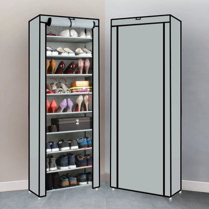 Meuble à chaussure pas cher avec étagère - Gris