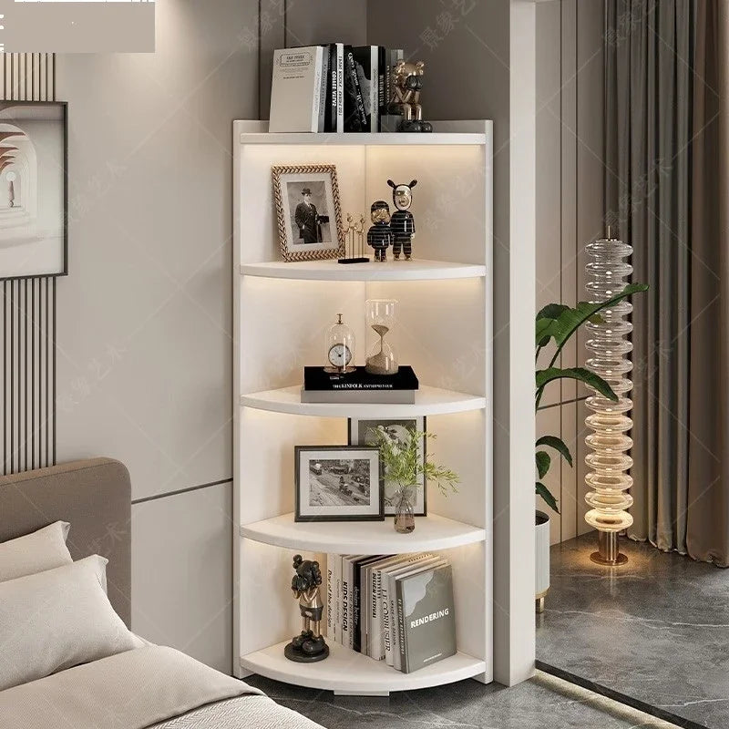 Étagère d'angle bois massif en forme d'éventail -