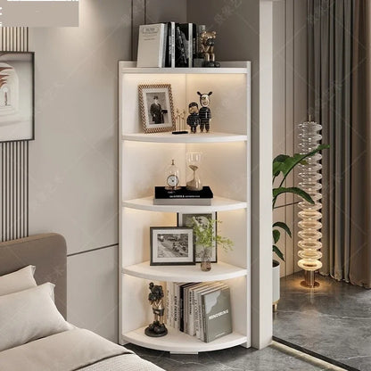 Étagère d'angle bois massif en forme d'éventail -