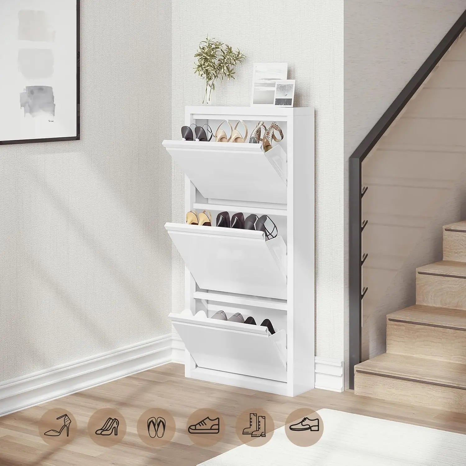 Étagère chaussures solide de 50x106x15cm -