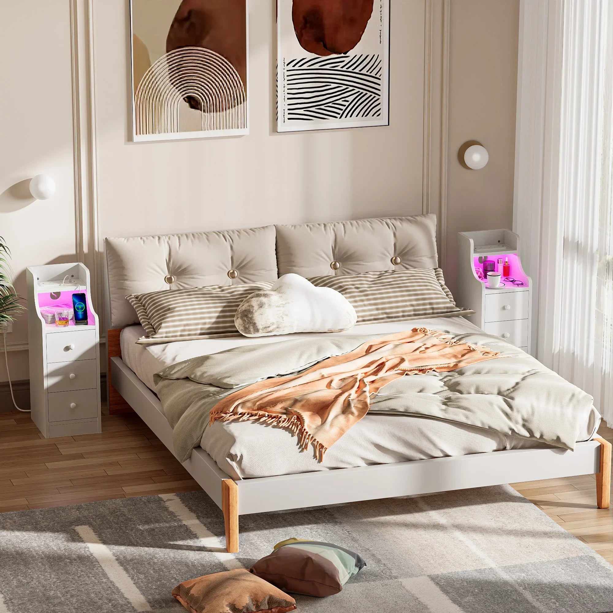 Mini table de chevet compacte - 1Pc -