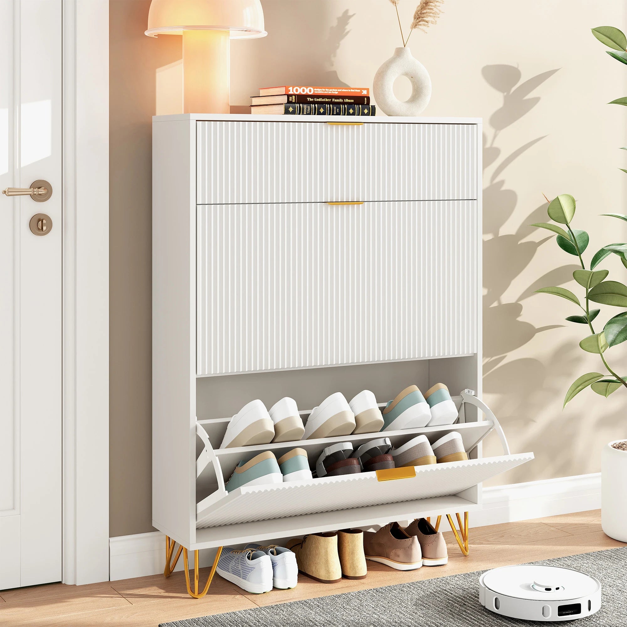 Meuble à chaussure dispositif anti basculement -