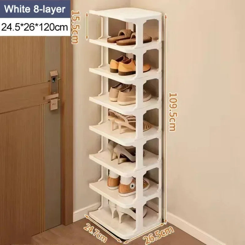 Meuble à chaussure blanc simple et moderne - Blanc 8-étages