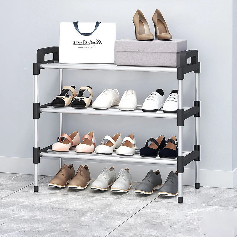 Étagère chaussures idéale pour maison - Noir 3 couches