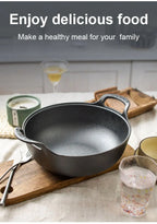 Poêle en fonte wok en forme mini casserole -