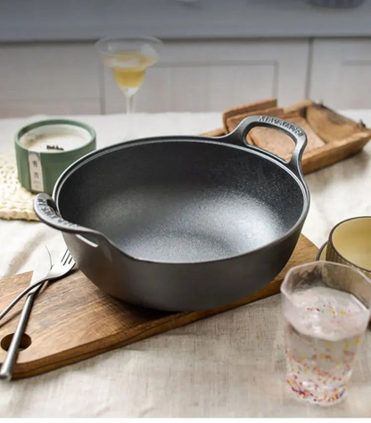 Poêle en fonte wok en forme mini casserole -