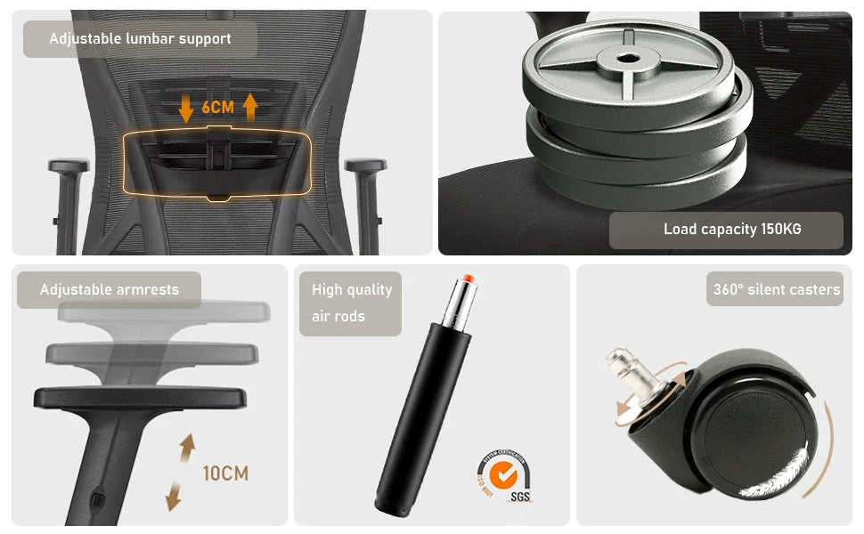 Chaise de bureau accoudoirs simples -