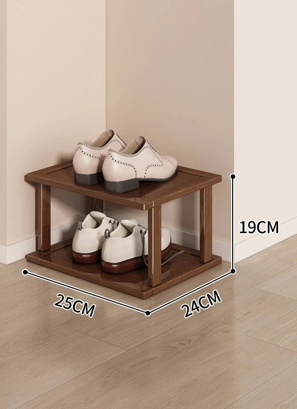 Meuble à chaussure sous escalier - Marron 2 couches 25cm