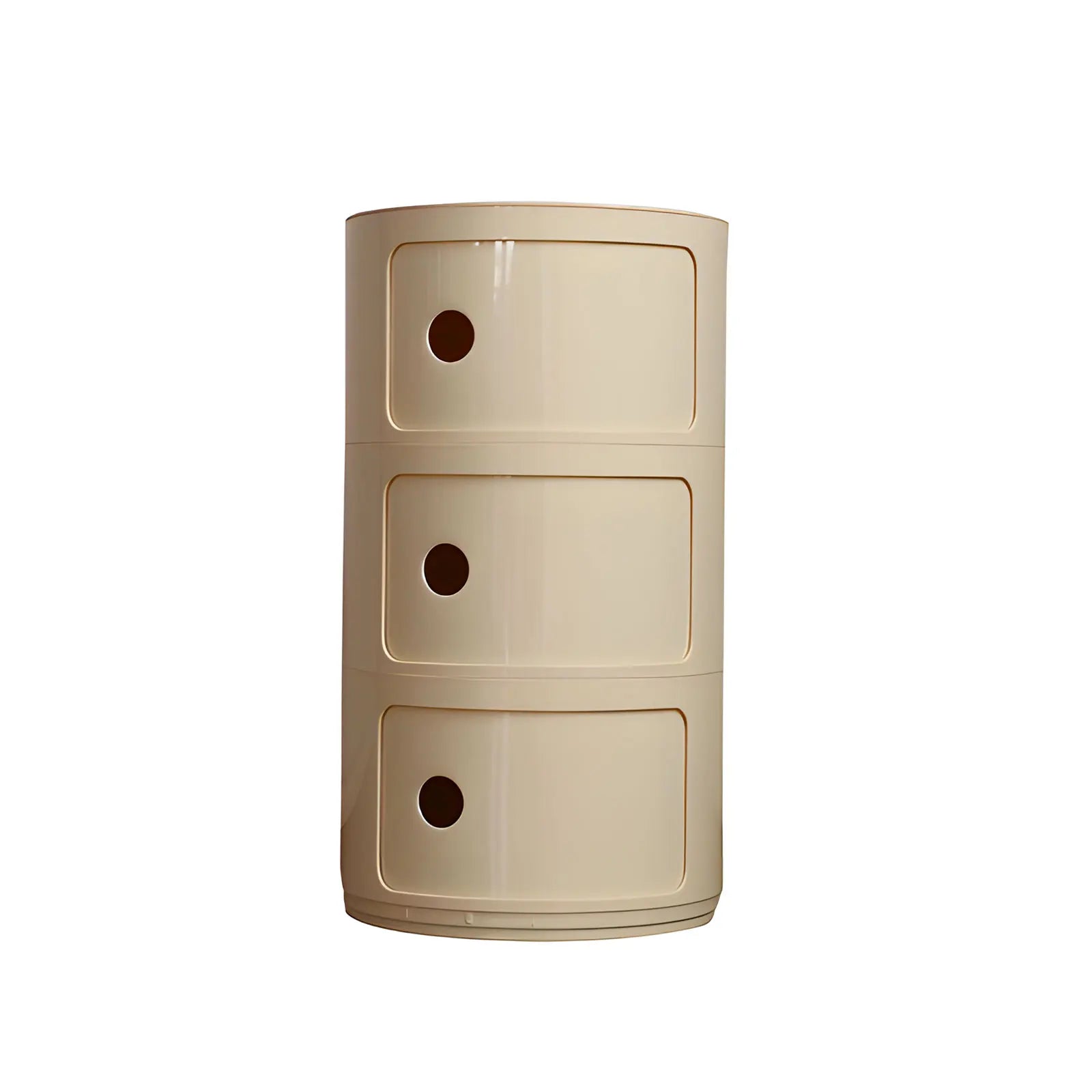 Table de nuit ronde avec 3 tiroirs -