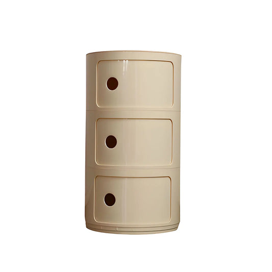 Table de nuit ronde avec 3 tiroirs -