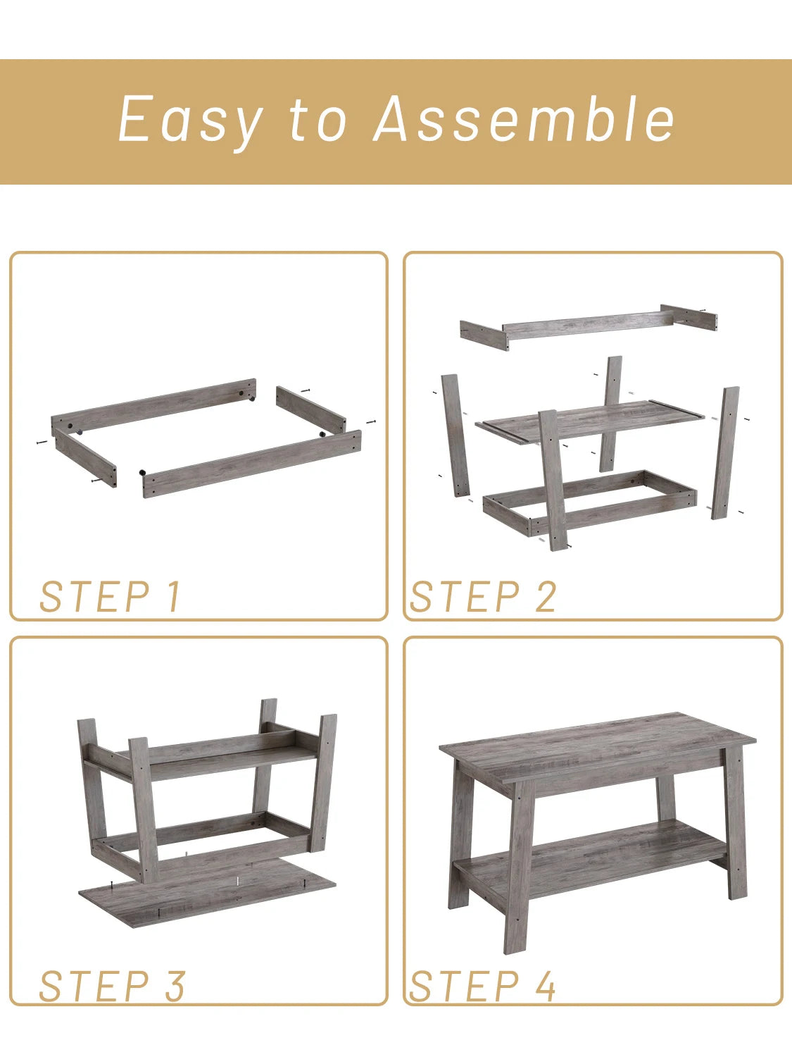 Table basse bois rustique à doubles plateaux -