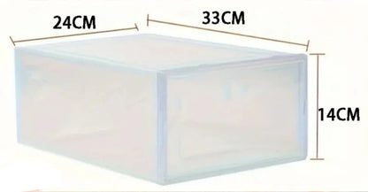 Meuble à chaussure de style boite en plastique transparente -