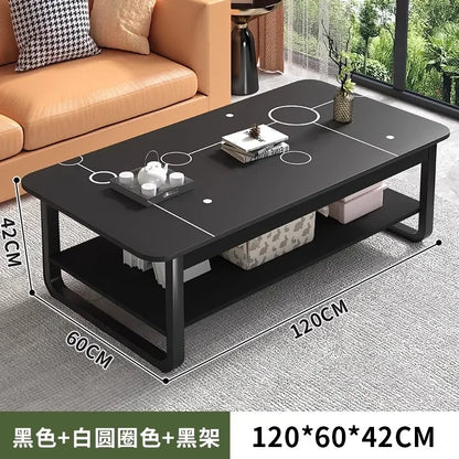 Table basse bois blanc en forme de rectangle - 120cm 3