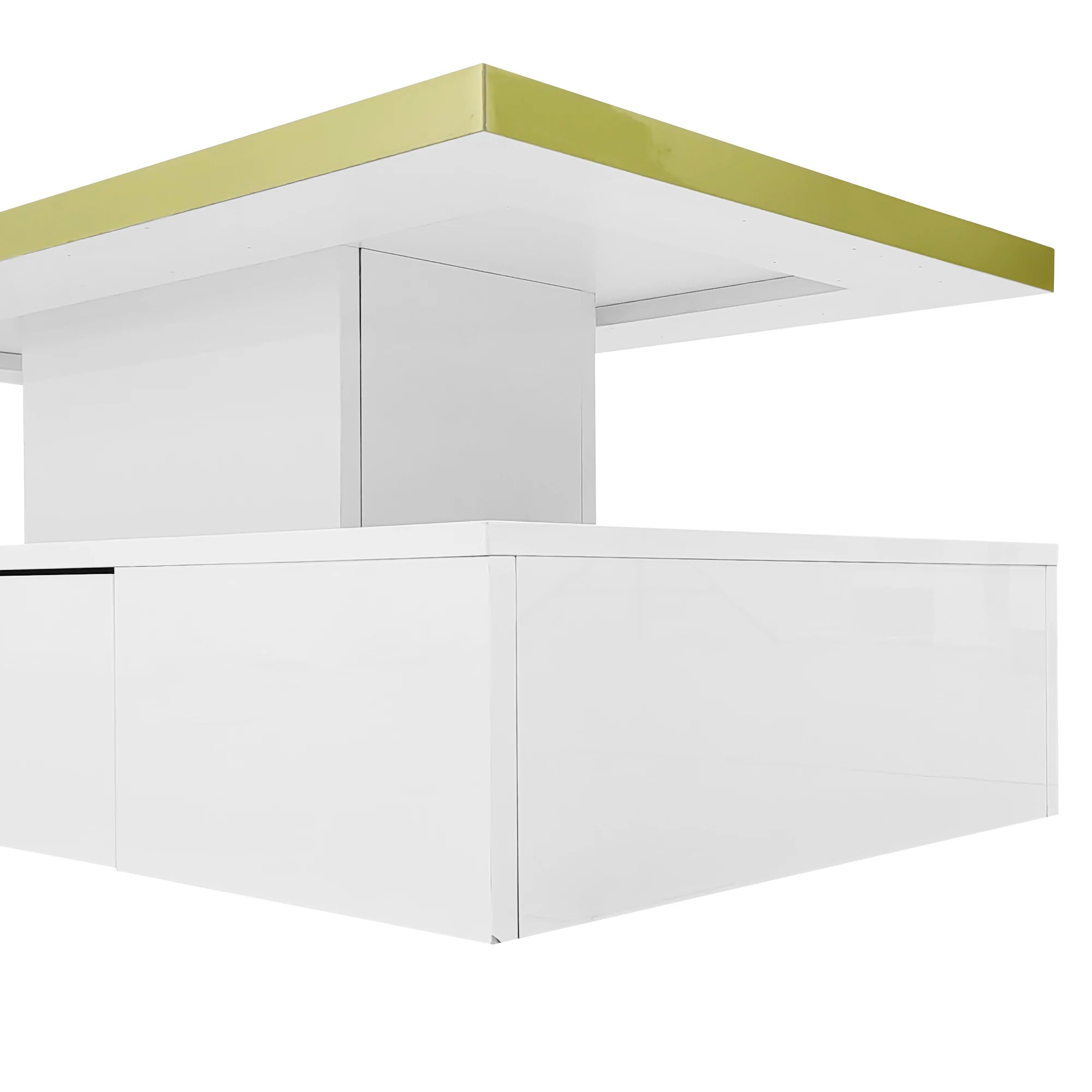 Table basse rectangulaire moderne et brillante avec éclairage LED -