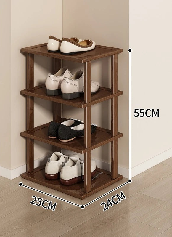 Meuble à chaussure sous escalier - Marron 4 couches 25cm