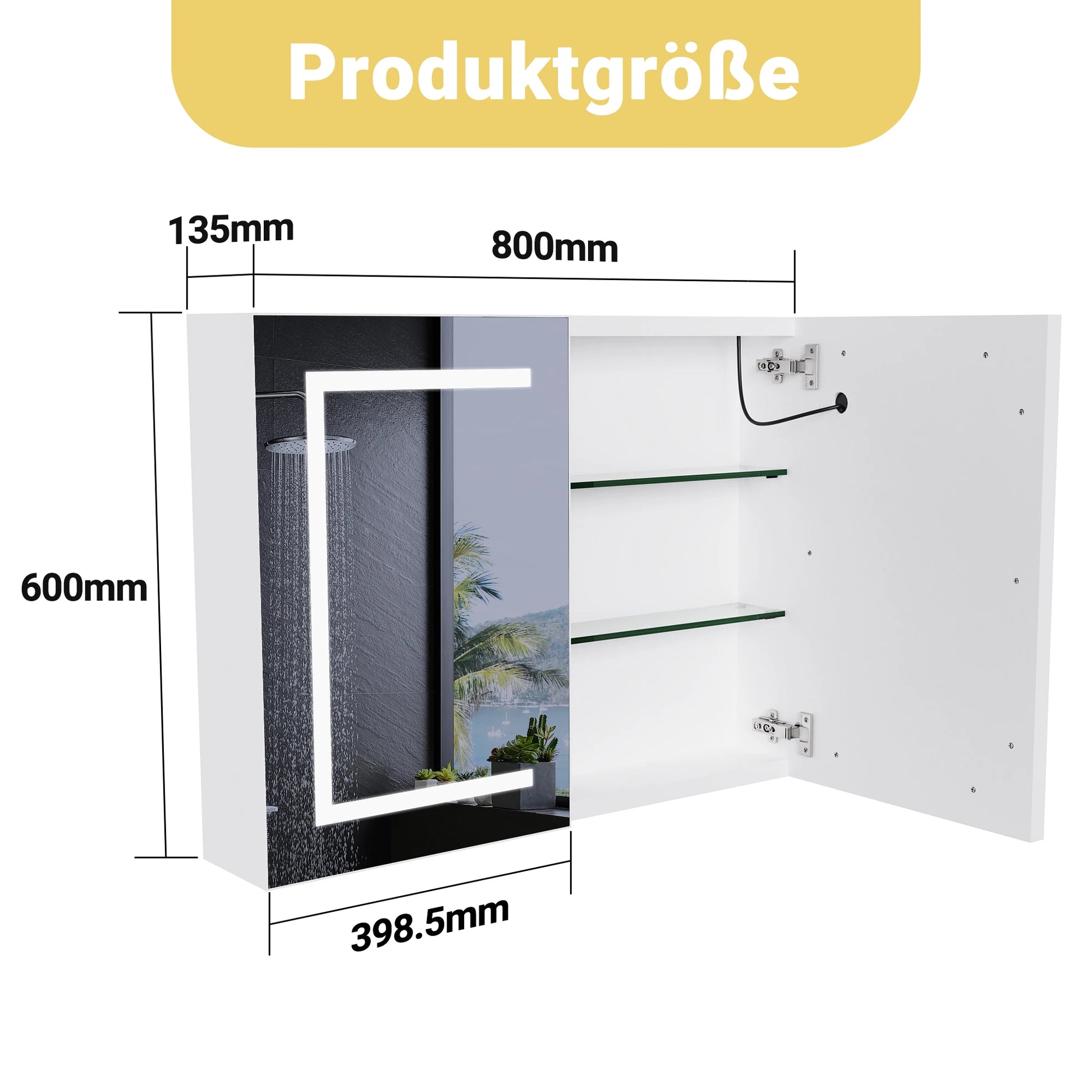 Meuble salle de bain miroir et interrupteur tactile moderne -