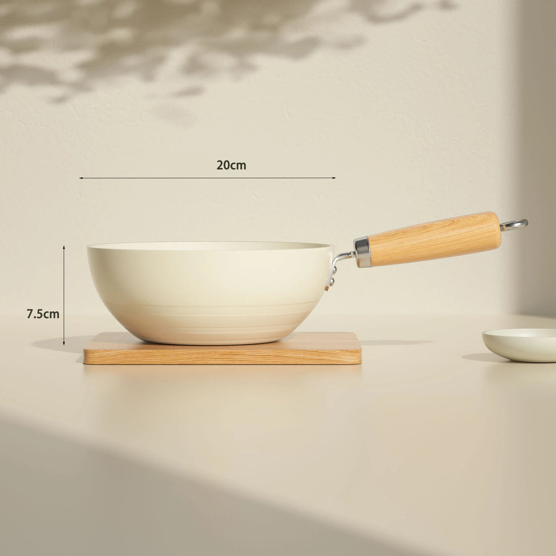 Poêle céramique bois au niveau du poignée - 20cm sans couverture