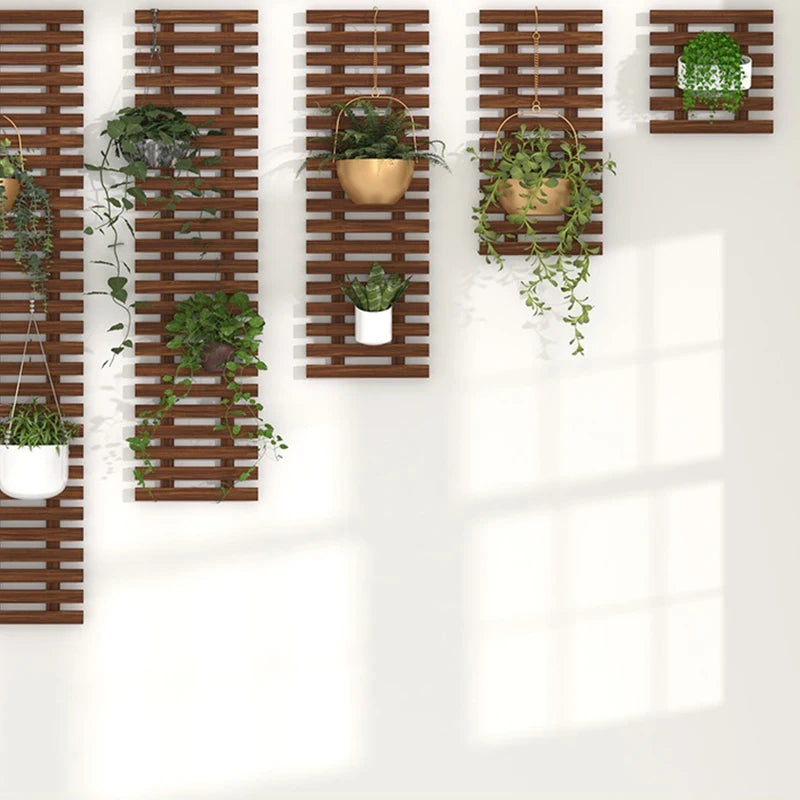 étagère bois plante murale -