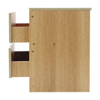 Table de chevet bois massif avec petite commode à 2 tiroirs -