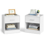 Table de chevet moderne - Lot de 2 - Blanc Classique -