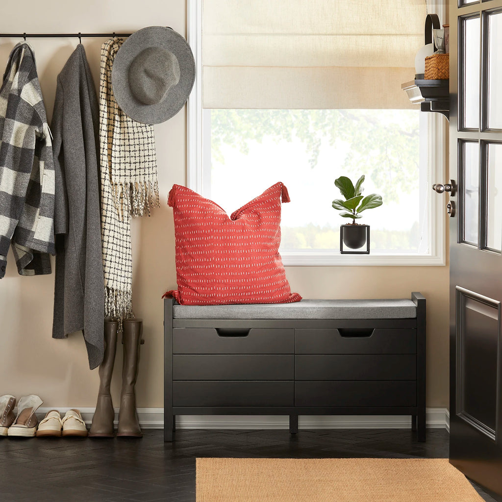 Meuble à chaussure de style banquette de dimensions 91x50x30cm - Noir Meuble à chaussure