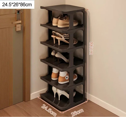 Meuble à chaussure blanc simple et moderne - Noir 6-étages