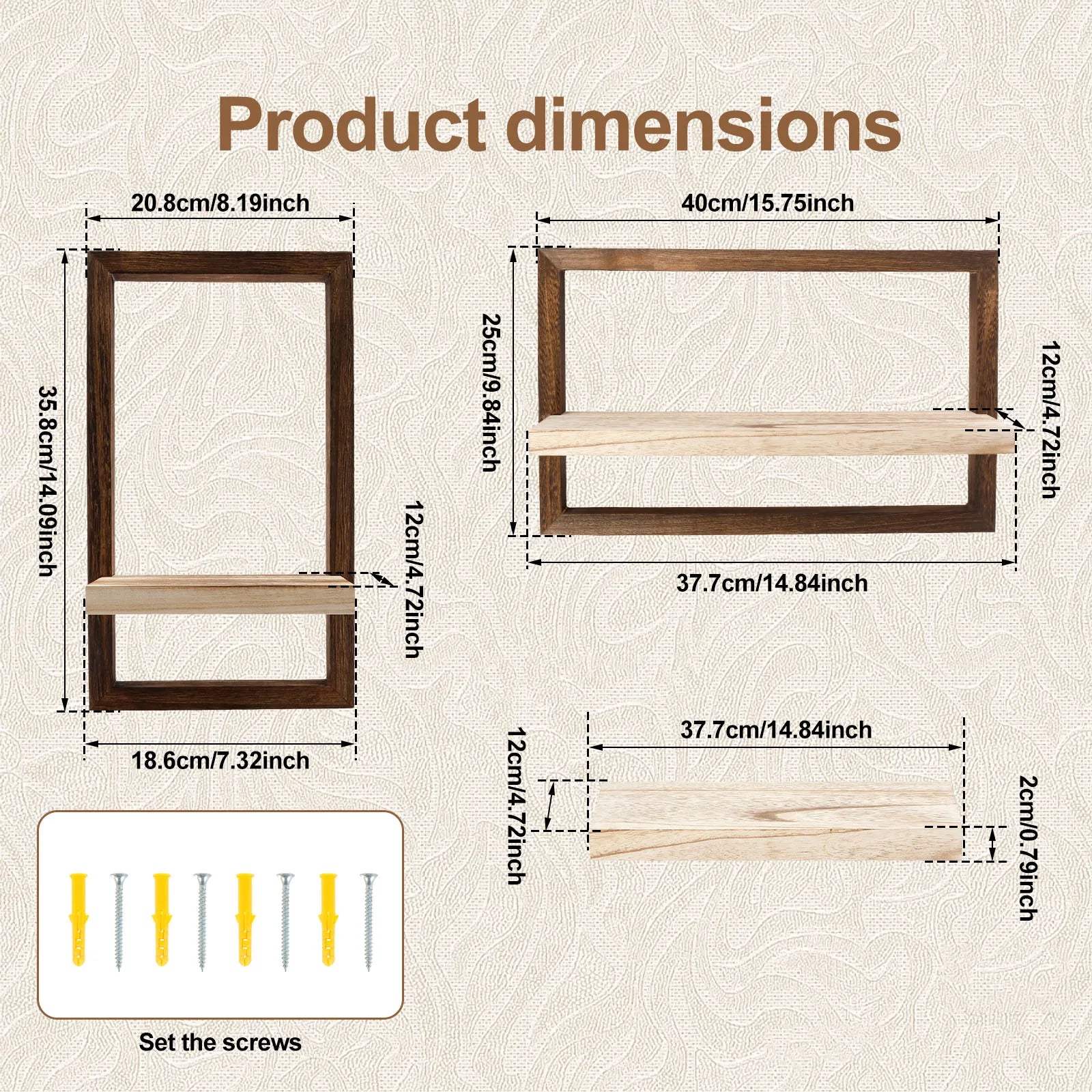 étagère murale carré 2 Pcs -