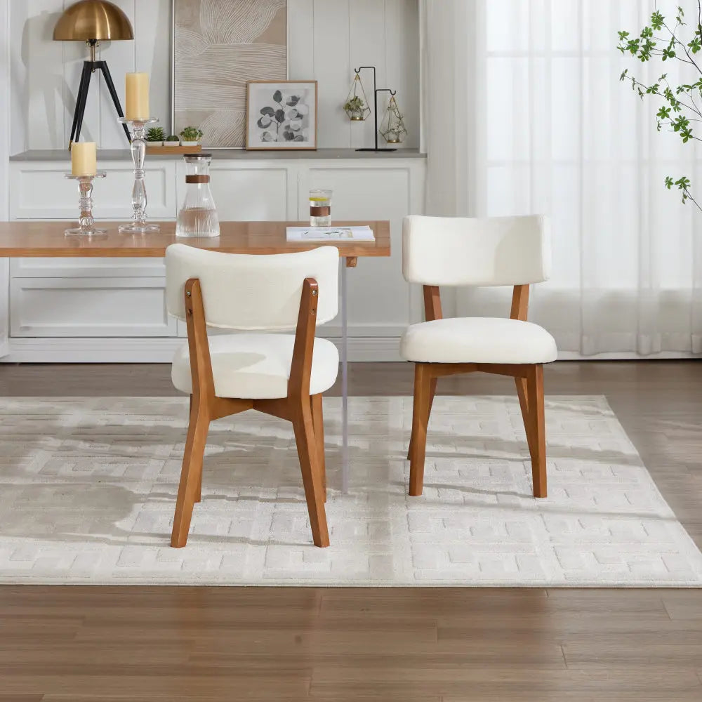Chaise salle à manger bois moderne 2 ensembles - Chaise salle à manger Beige 2 pcs