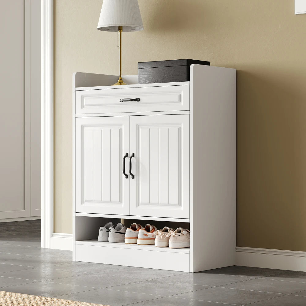 Meuble à chaussure moderne à poignées noires - 75×36×95.5cm -