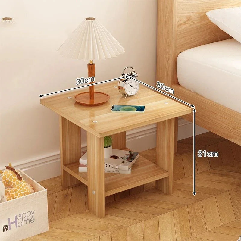 Table de nuit d'appoint simple en bois -