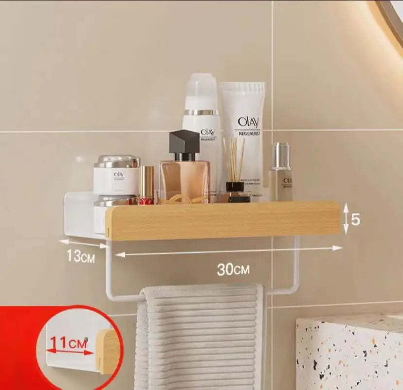 étagère murale design original en bois de qualité - Blanc 30cm avec tige