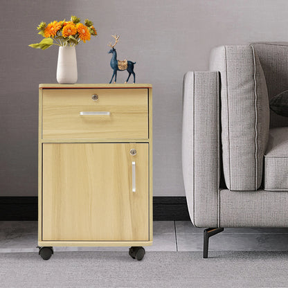 Table de nuit roulante à deux niveaux -