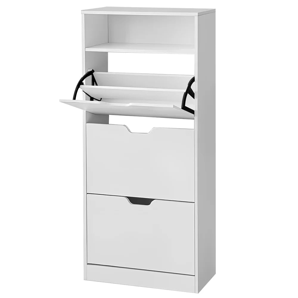 Meuble à chaussure grande capacité à tiroir blanc -