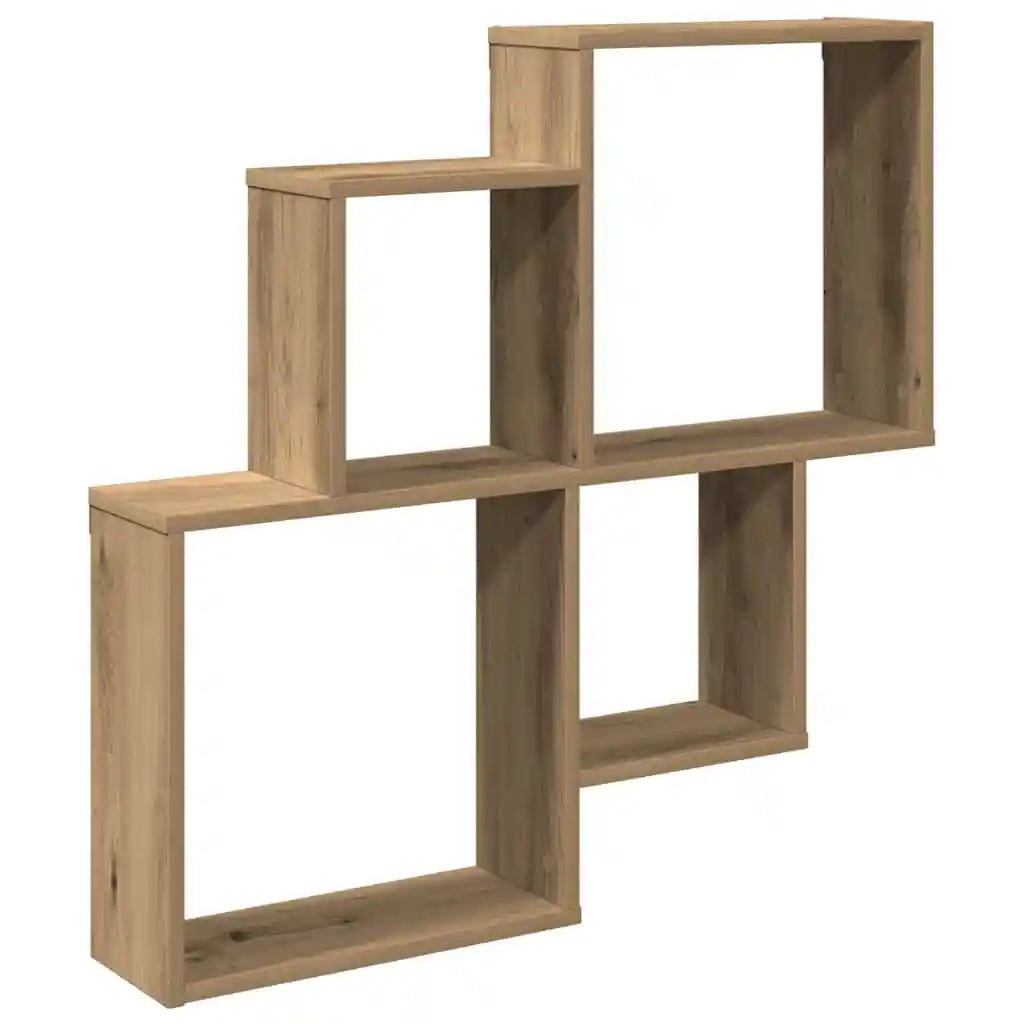 Étagère cube murale bois 80x15x78.5 cm - Étagère cube A - Marron