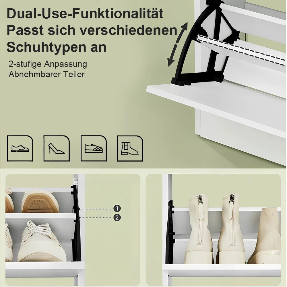 Meuble à chaussure grande capacité à tiroir blanc -