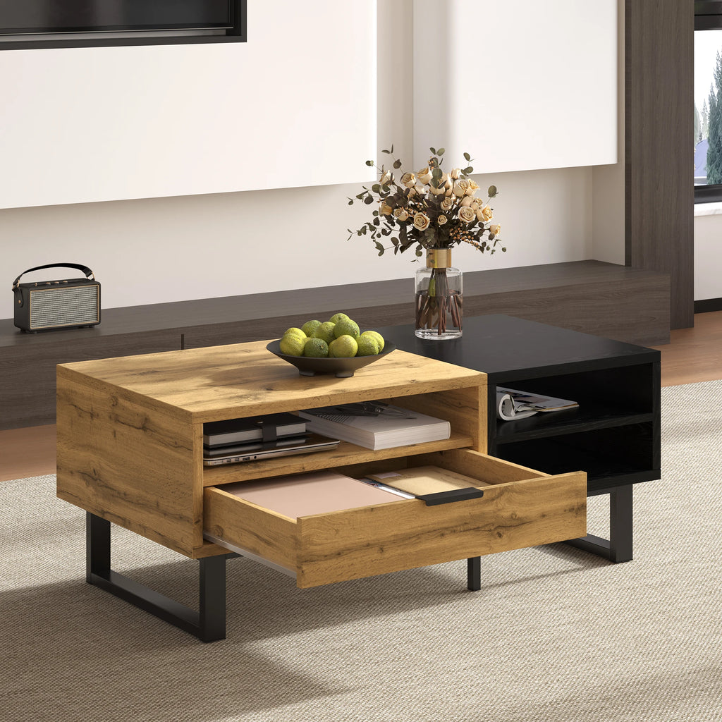 Table basse bois massif rectangulaire 100×50×40 cm -