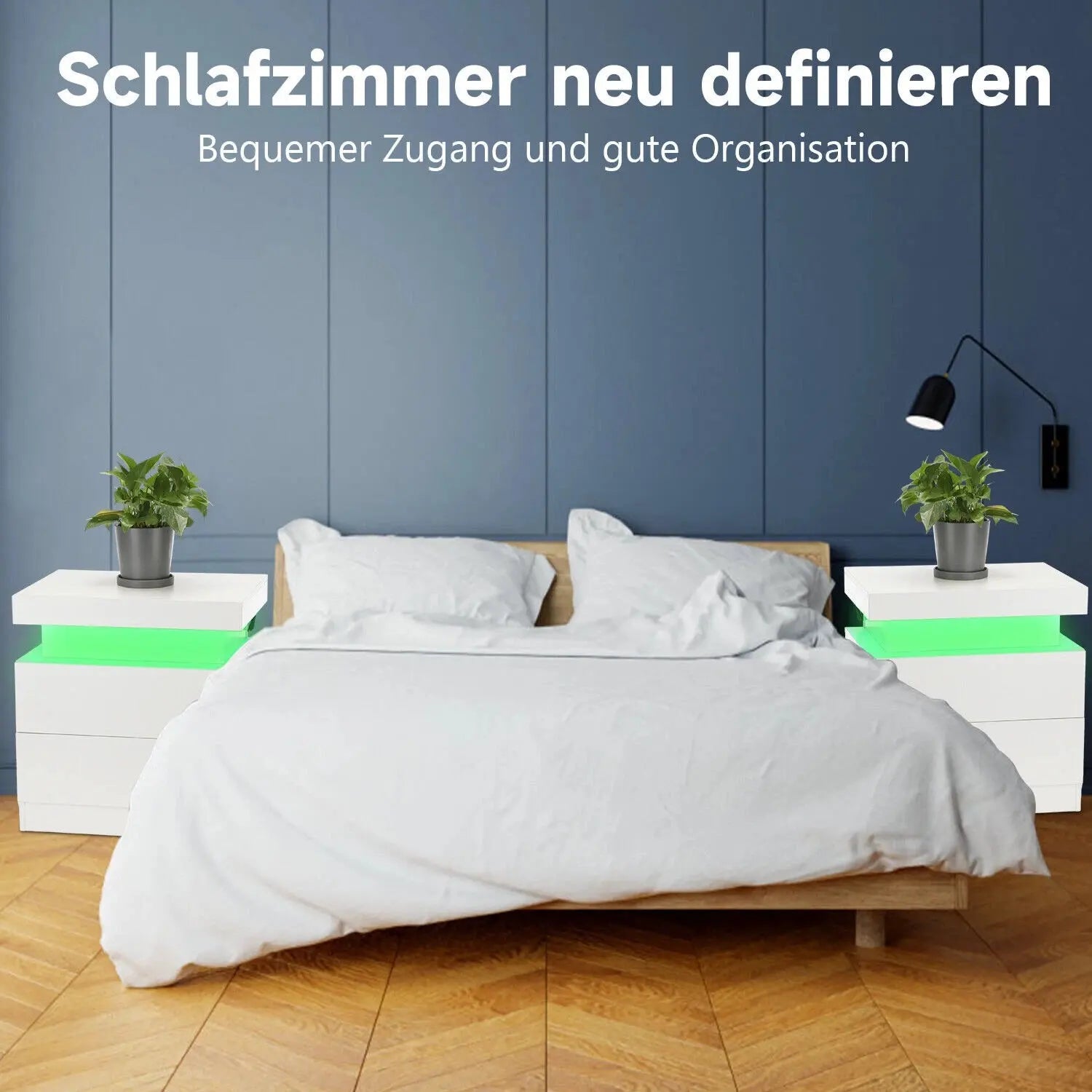 Table de chevet originale avec 2 tiroirs -